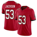 Tampa Bay #53 Jackson Player Football V Neck Short Sleeve Red Jersey Nick For Men Youth Women Gift