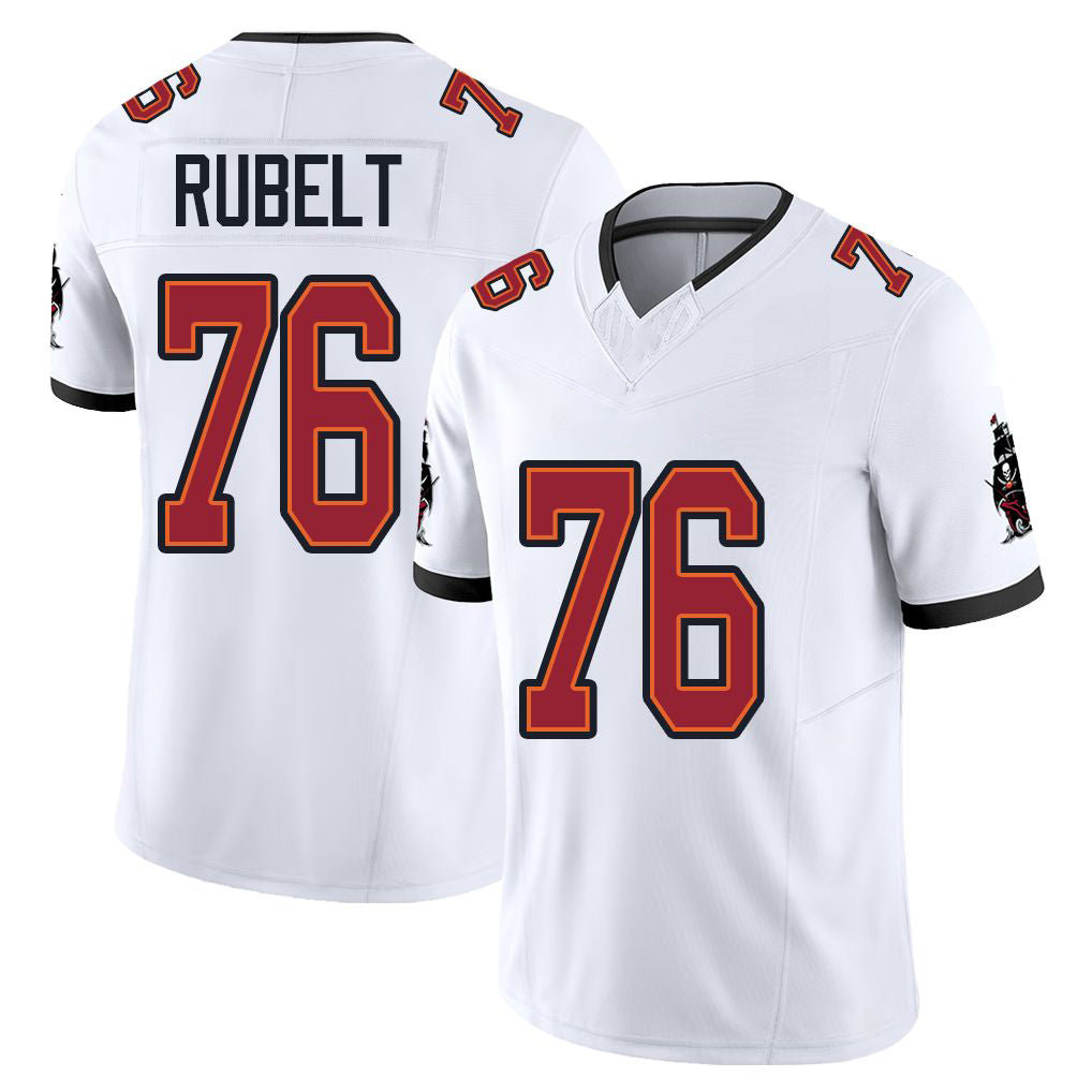 Tampa Bay #76 Rubelt Player Football V Neck Short Sleeve Jersey White Paul For Men Youth Women Gift