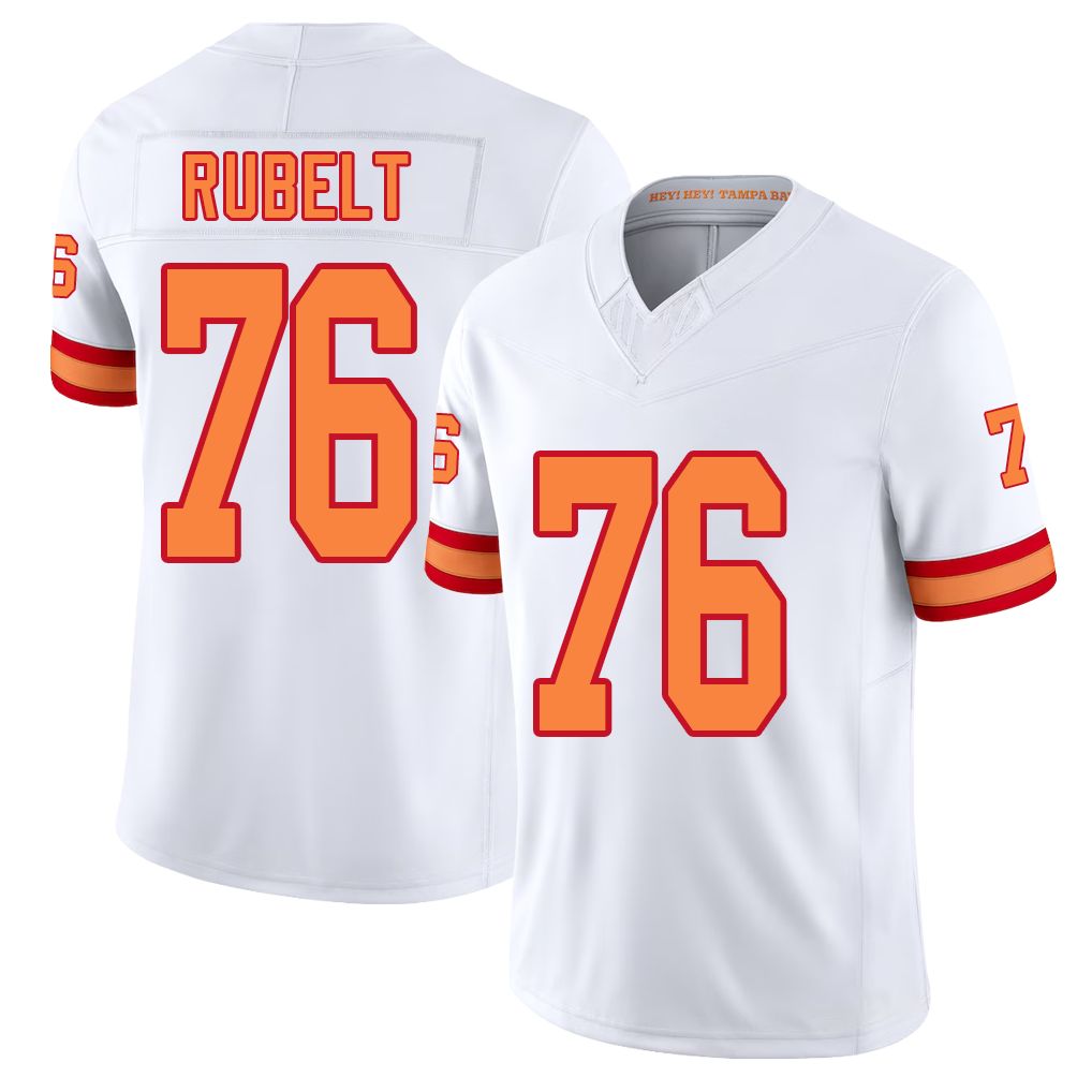 Tampa Bay #76 Rubelt Player Football V Neck Short Sleeve White Jersey Paul For Men Youth Women Gift