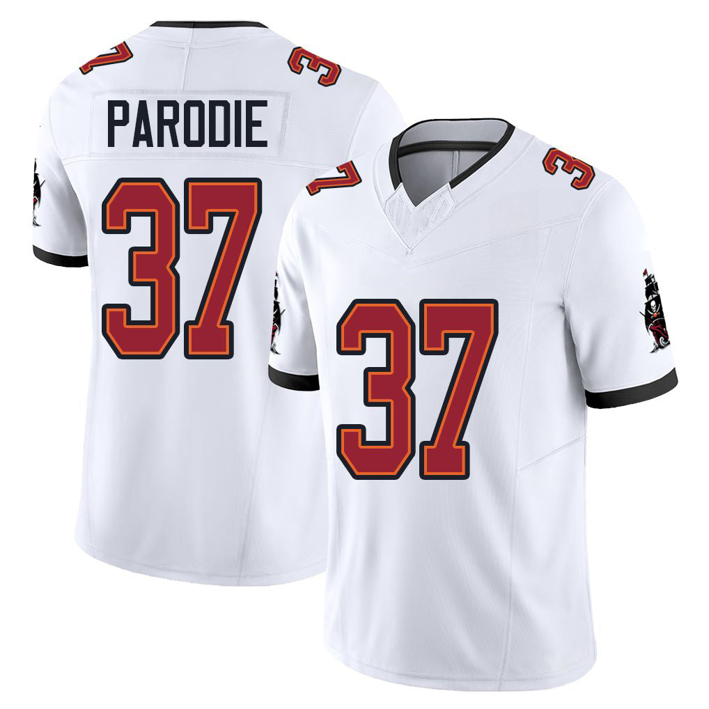 Tampa Bay #37 Parodie Player Football V Neck Short Sleeve Jersey White Roman For Men Youth Women Gift