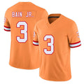 Tampa Bay #3 Bain Jr. Player Football V Neck Short Sleeve Orange Jersey Rueben For Men Youth Women Gift