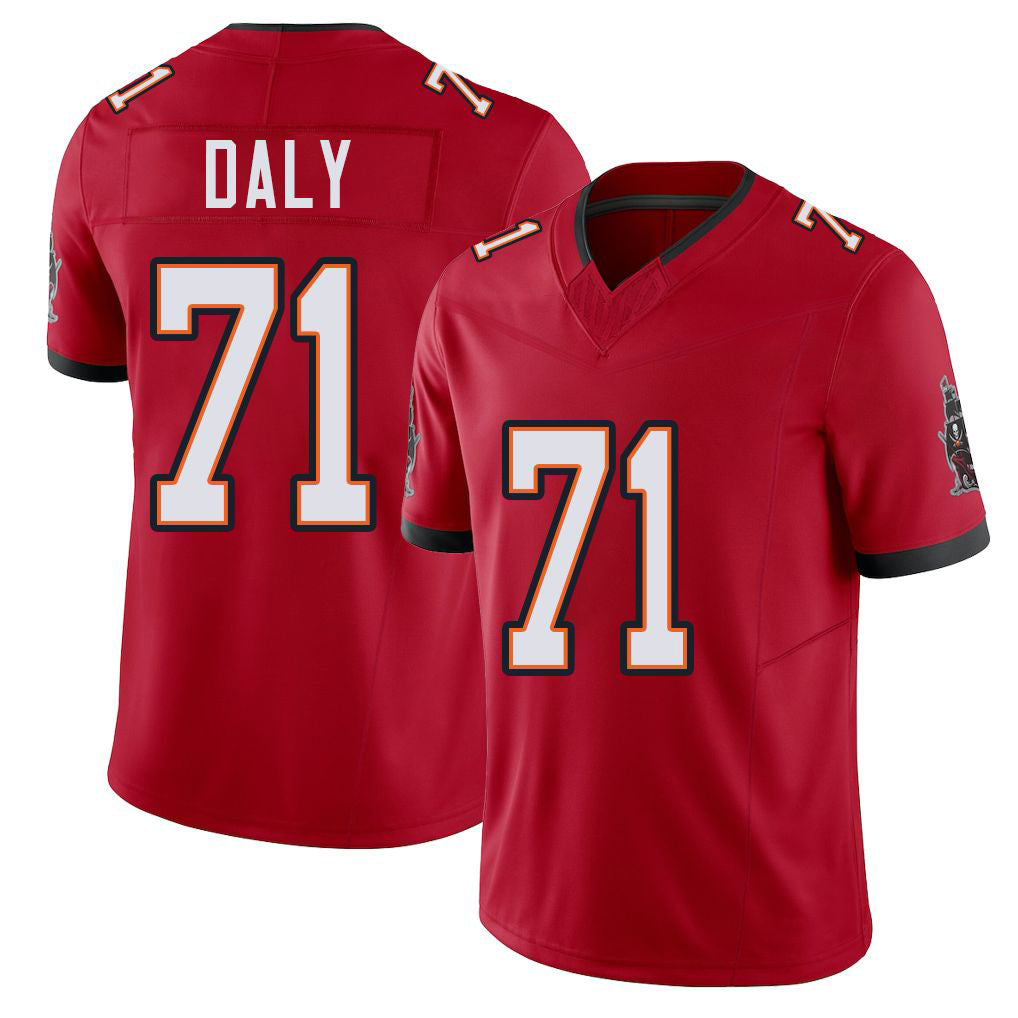 Tampa Bay #71 Daly Player Football V Neck Short Sleeve Red Jersey Scott For Men Youth Women Gift