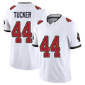 Tampa Bay #44 Tucker Player Football V Neck Short Sleeve Jersey White Sean For Men Youth Women Gift
