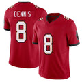 Tampa Bay #8 Dennis Player Football V Neck Short Sleeve Red Jersey SirVocea For Men Youth Women Gift
