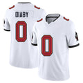Tampa Bay #0 Diaby Player Football V Neck Short Sleeve Jersey White Yaya For Men Youth Women Gift