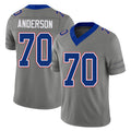 Buffalo #70 Anderson Player Football V Neck Short Sleeve Gray Jersey Alec For Men Youth Women Gift