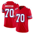 Buffalo #70 Anderson Player Football V Neck Short Sleeve Red Jersey Alec For Men Youth Women Gift