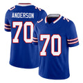 Buffalo #70 Anderson Player Football V Neck Short Sleeve Royal Jersey Alec For Men Youth Women Gift