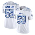 Buffalo #59 Jones Jr. Player Football V Neck Short Sleeve White Jersey Andre For Men Youth Women Gift