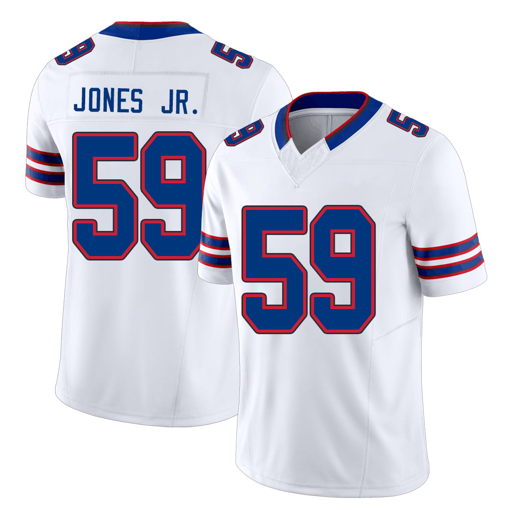 Buffalo #59 Jones Jr. Player Football V Neck Short Sleeve White Jersey Andre For Men Youth Women Gift