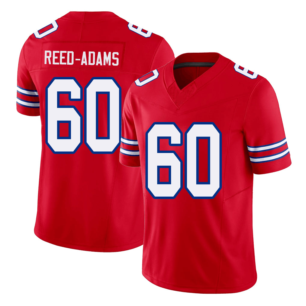 Buffalo #60 Reed-Adams Player Football V Neck Short Sleeve Red Jersey Ar'maj For Men Youth Women Gift