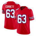 Buffalo #63 Corbett Player Football V Neck Short Sleeve Red Jersey Austin For Men Youth Women Gift