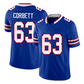 Buffalo #63 Corbett Player Football V Neck Short Sleeve Royal Jersey Austin For Men Youth Women Gift