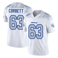 Buffalo #63 Corbett Player Football V Neck Short Sleeve White Jersey Austin For Men Youth Women Gift
