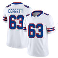 Buffalo #63 Corbett Player Football V Neck Short Sleeve White Jersey Austin For Men Youth Women Gift