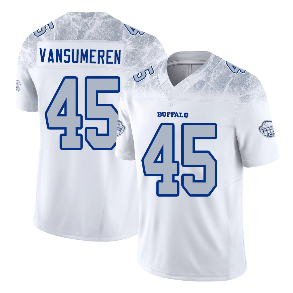 Buffalo #45 VanSumeren Player Football V Neck Short Sleeve White Jersey Ben For Men Youth Women Gift