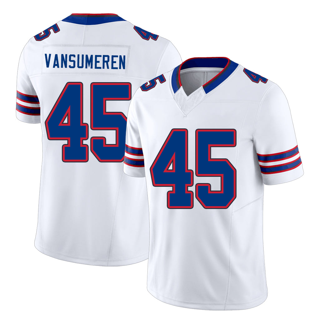 Buffalo #45 VanSumeren Player Football V Neck Short Sleeve White Jersey Ben For Men Youth Women Gift