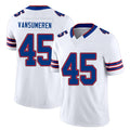 Buffalo #45 VanSumeren Player Football V Neck Short Sleeve White Jersey Ben For Men Youth Women Gift