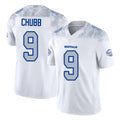 Buffalo #9 Chubb Player Football V Neck Short Sleeve White Jersey Bradley For Men Youth Women Gift