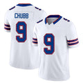 Buffalo #9 Chubb Player Football V Neck Short Sleeve White Jersey Bradley For Men Youth Women Gift