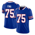 Buffalo #75 Fina Player Football V Neck Short Sleeve Royal Jersey Bruno For Men Youth Women Gift