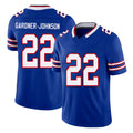 Buffalo #22 Gardner-Johnson Player Football V Neck Short Sleeve Royal Jersey C.J. For Men Youth Women Gift