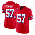 Buffalo #57 Denhoff Player Football V Neck Short Sleeve Red Jersey Cade For Men Youth Women Gift