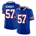 Buffalo #57 Denhoff Player Football V Neck Short Sleeve Royal Jersey Cade For Men Youth Women Gift