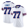 Buffalo #77 Lundt Player Football V Neck Short Sleeve White Jersey Chase For Men Youth Women Gift