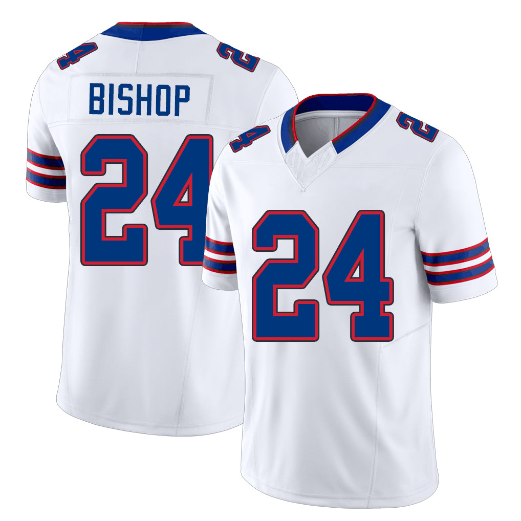 Buffalo #24 Bishop Player Football V Neck Short Sleeve White Jersey Cole For Men Youth Women Gift