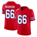 Buffalo #66 McGovern Player Football V Neck Short Sleeve Red Jersey Connor For Men Youth Women Gift