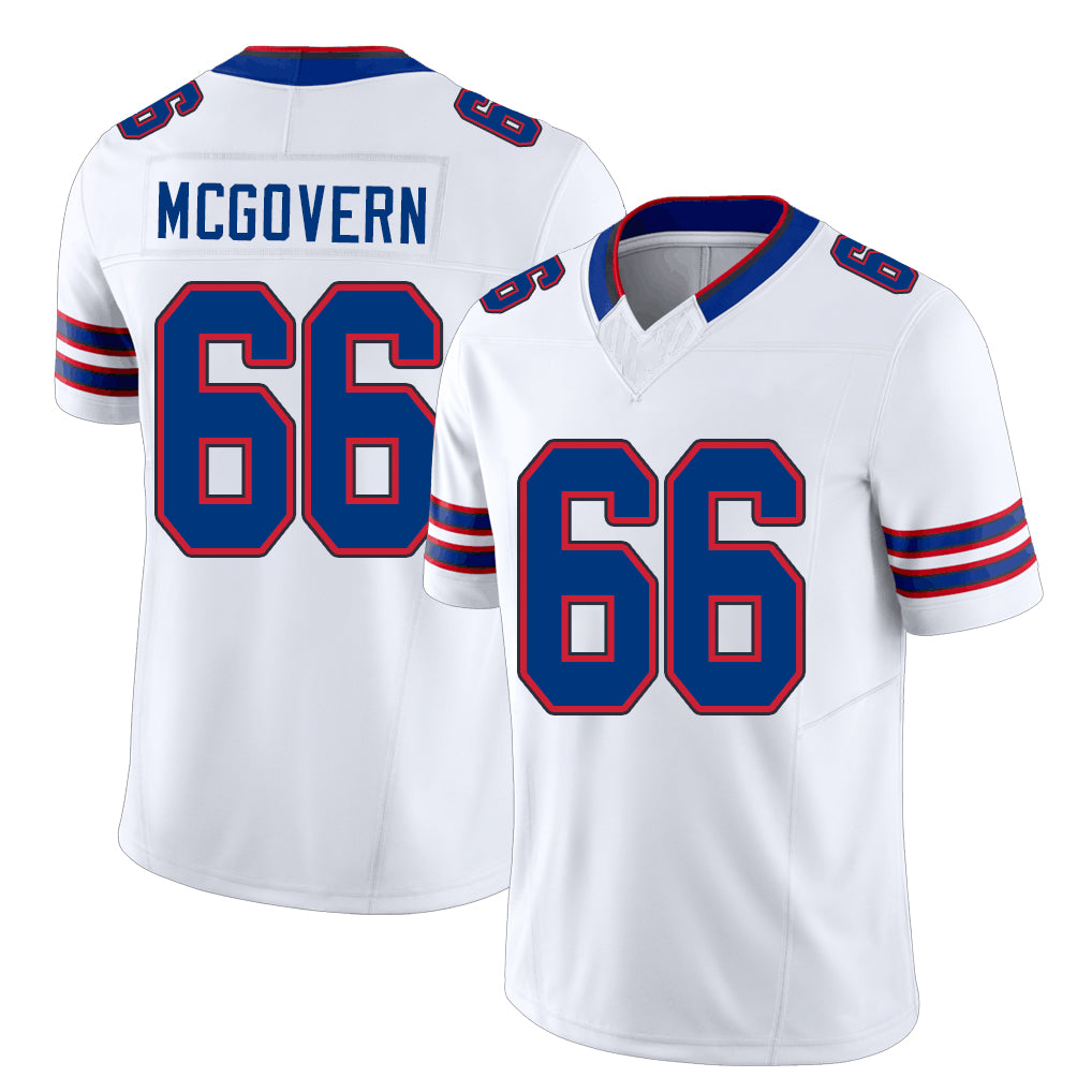 Buffalo #66 McGovern Player Football V Neck Short Sleeve White Jersey Connor For Men Youth Women Gift