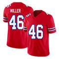 Buffalo #46 Miller Player Football V Neck Short Sleeve Red Jersey D.J. For Men Youth Women Gift