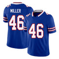 Buffalo #46 Miller Player Football V Neck Short Sleeve Royal Jersey D.J. For Men Youth Women Gift