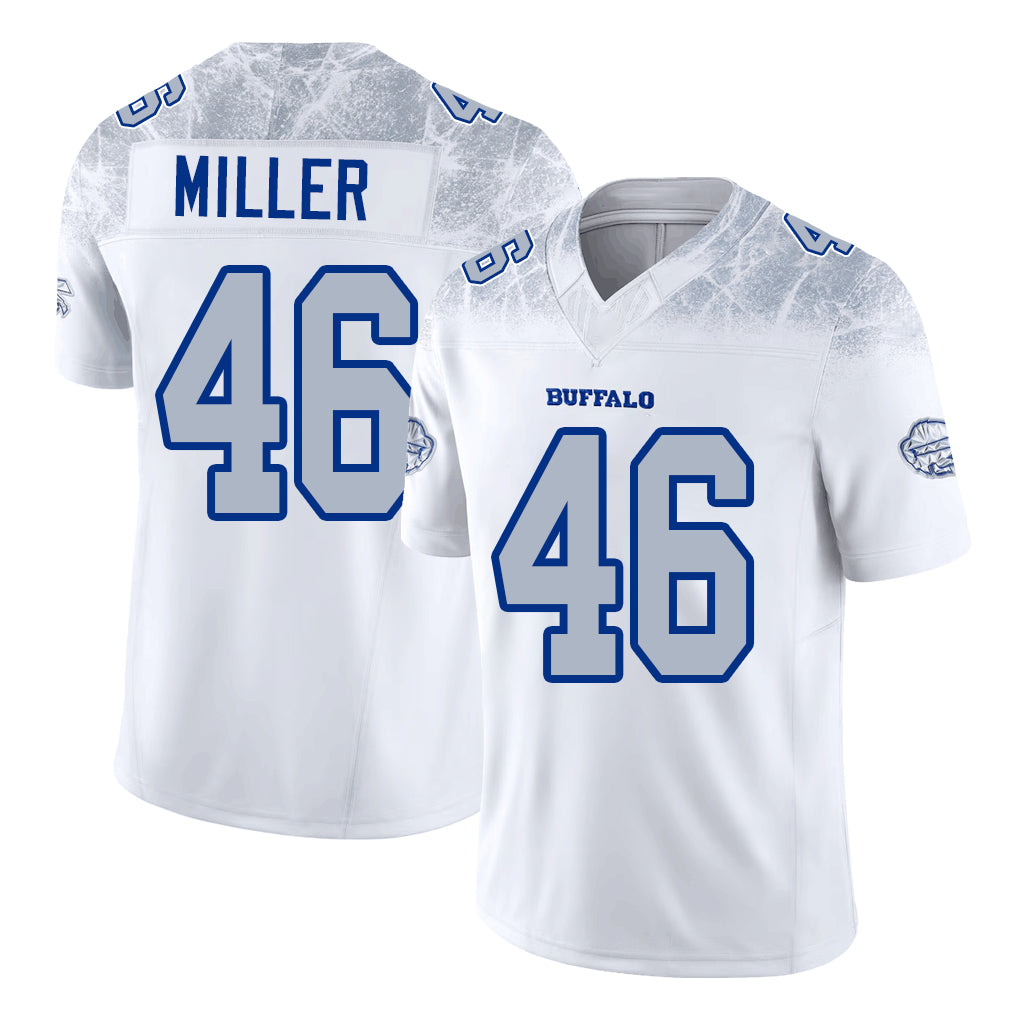 Buffalo #46 Miller Player Football V Neck Short Sleeve White Jersey D.J. For Men Youth Women Gift