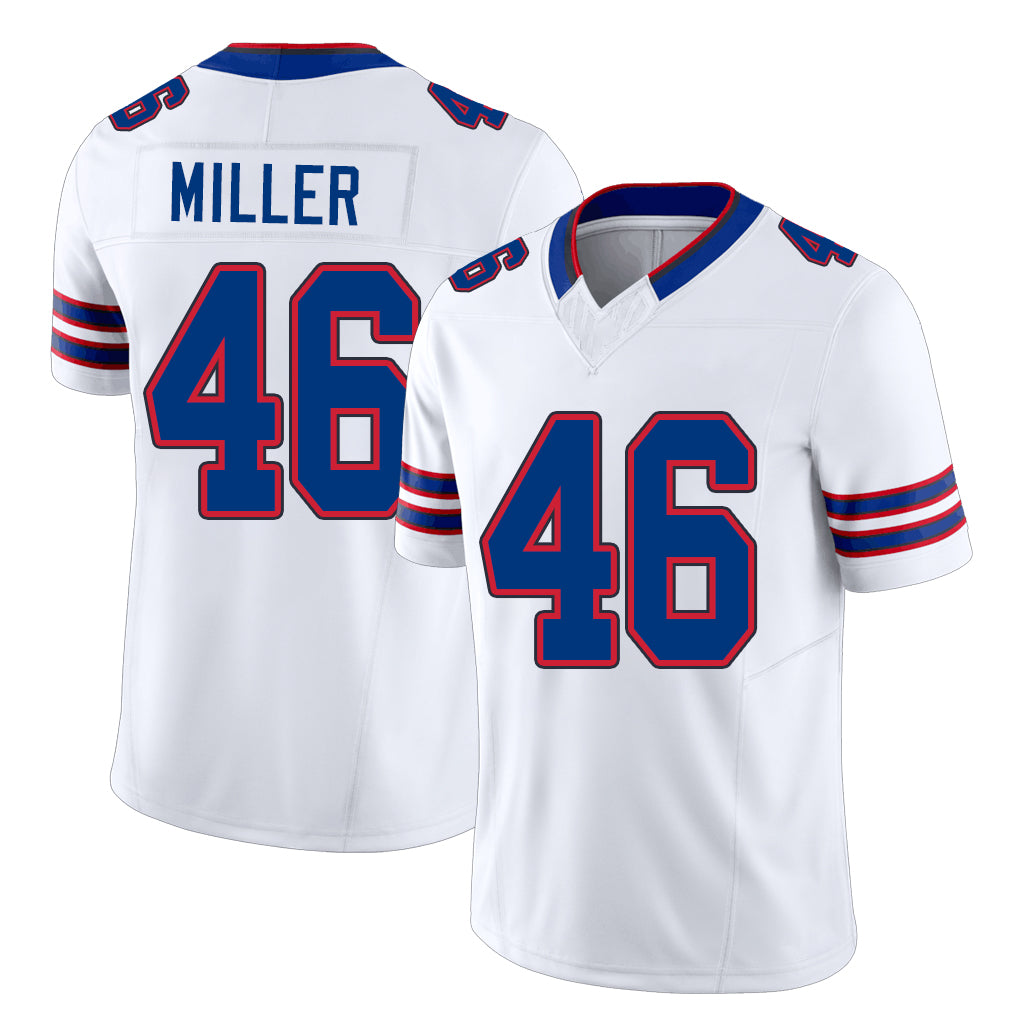 Buffalo #46 Miller Player Football V Neck Short Sleeve White Jersey D.J. For Men Youth Women Gift
