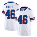 Buffalo #46 Miller Player Football V Neck Short Sleeve White Jersey D.J. For Men Youth Women Gift