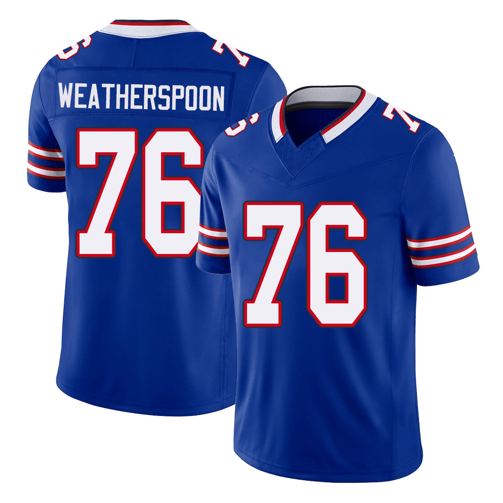 Buffalo #76 Weatherspoon Player Football V Neck Short Sleeve Royal Jersey Da'Metrius For Men Youth Women Gift