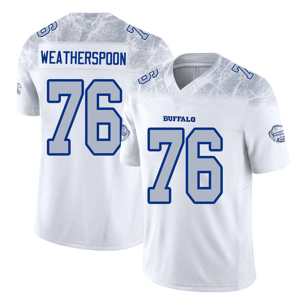 Buffalo #76 Weatherspoon Player Football V Neck Short Sleeve White Jersey Da'Metrius For Men Youth Women Gift