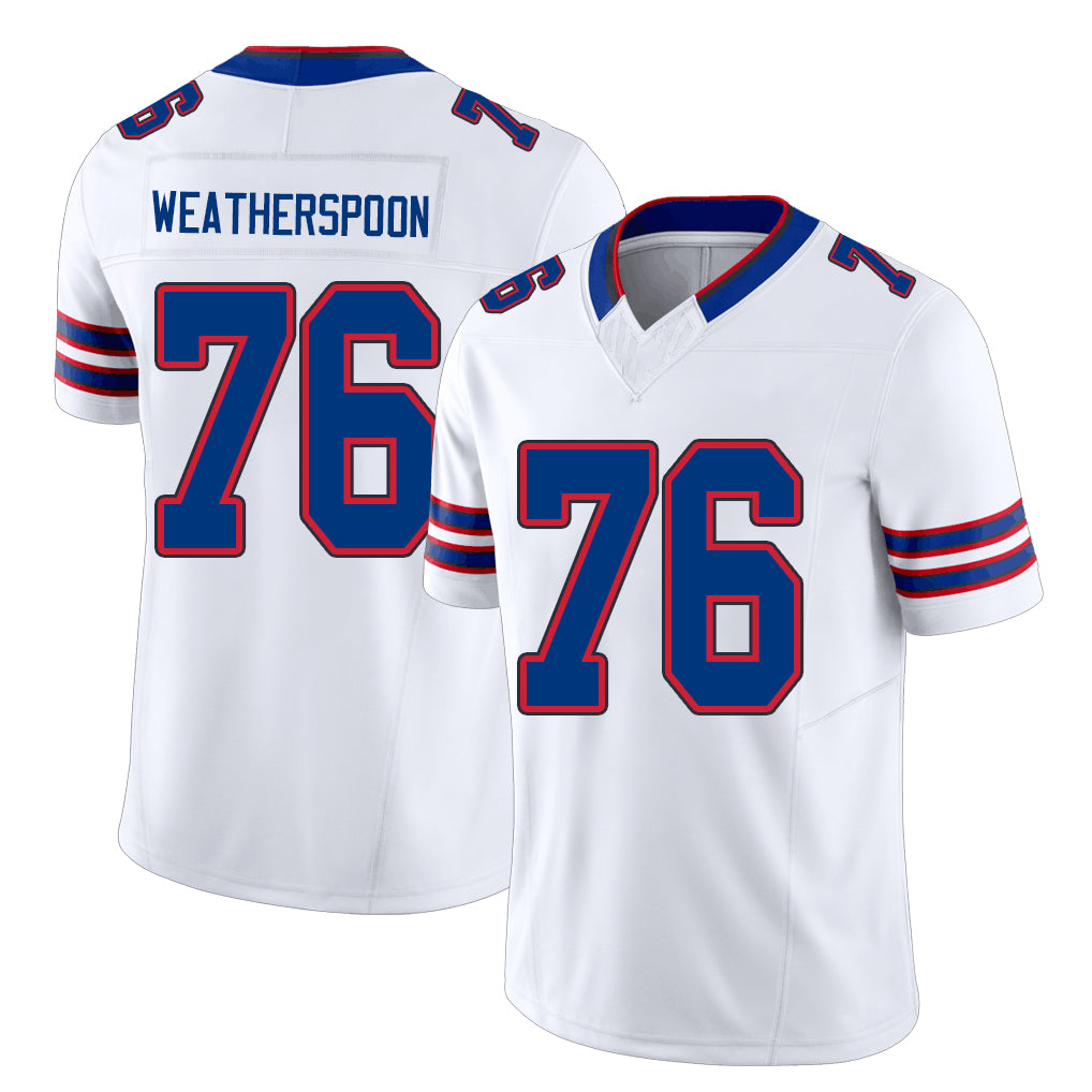 Buffalo #76 Weatherspoon Player Football V Neck Short Sleeve White Jersey Da'Metrius For Men Youth Women Gift
