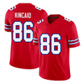 Buffalo #86 Kincaid Player Football V Neck Short Sleeve Red Jersey Dalton For Men Youth Women Gift