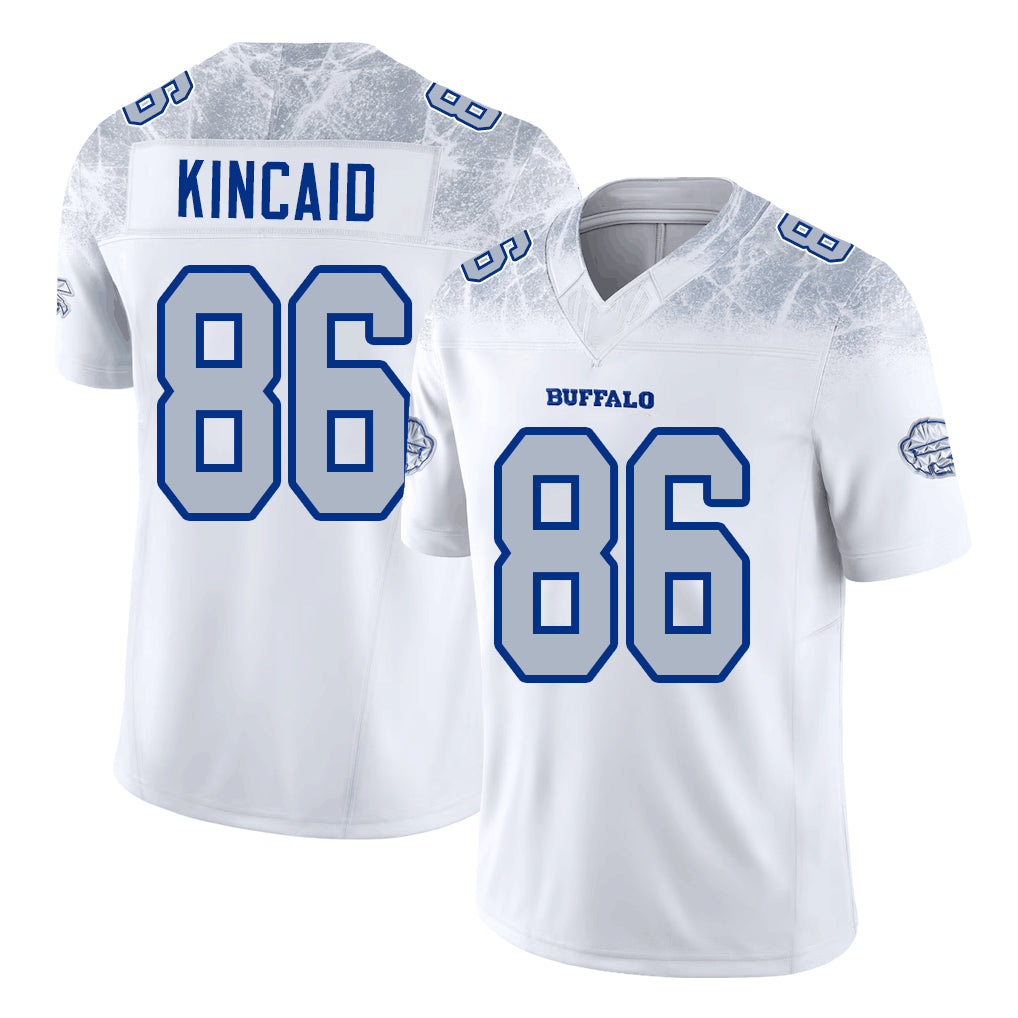 Buffalo #86 Kincaid Player Football V Neck Short Sleeve White Jersey Dalton For Men Youth Women Gift