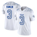 Buffalo #3 Hamlin Player Football V Neck Short Sleeve White Jersey Damar For Men Youth Women Gift