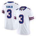 Buffalo #3 Hamlin Player Football V Neck Short Sleeve White Jersey Damar For Men Youth Women Gift