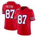 Buffalo #87 Pettis Player Football V Neck Short Sleeve Red Jersey Dante For Men Youth Women Gift