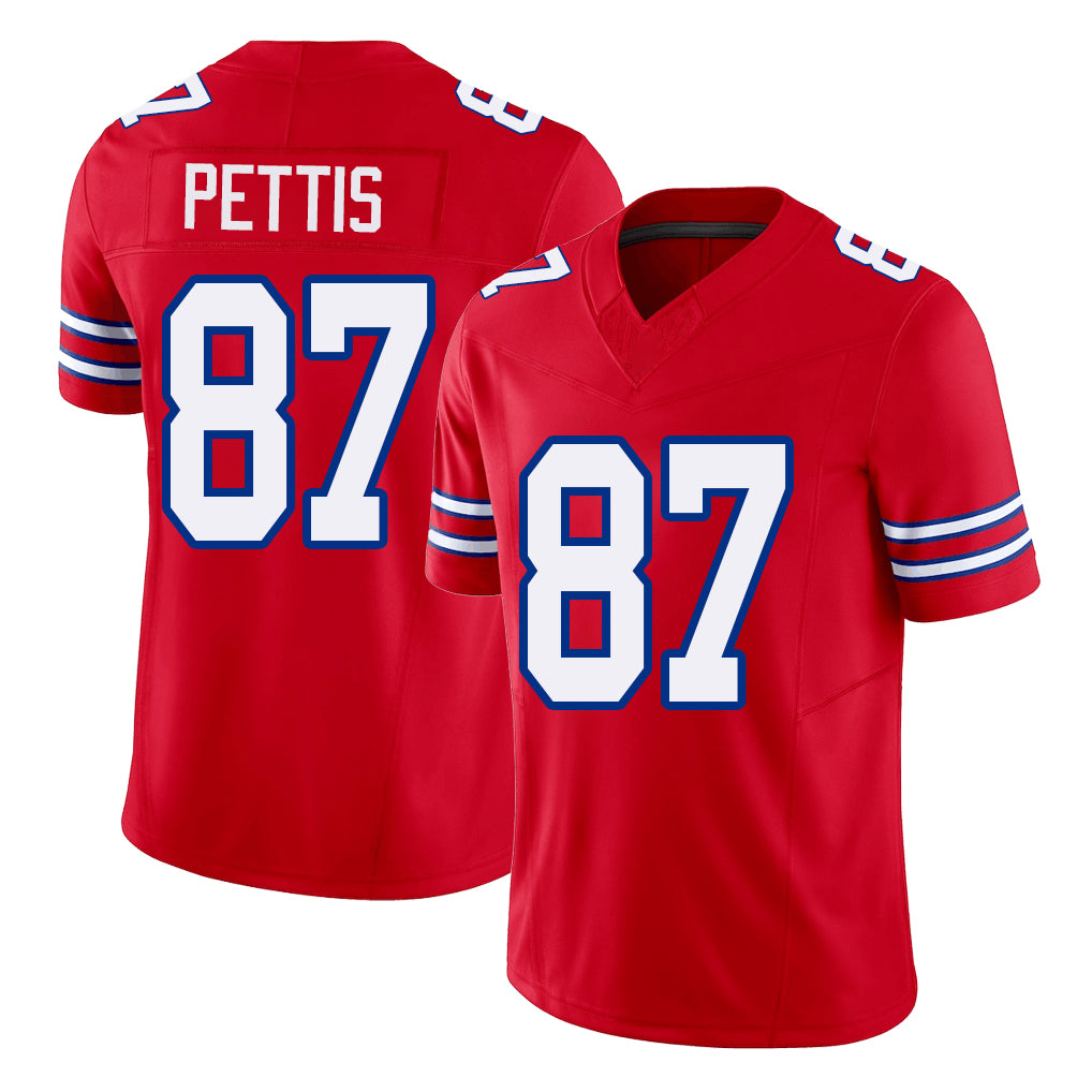 Buffalo #87 Pettis Player Football V Neck Short Sleeve Red Jersey Dante For Men Youth Women Gift