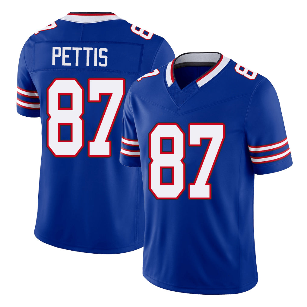 Buffalo #87 Pettis Player Football V Neck Short Sleeve Royal Jersey Dante For Men Youth Women Gift