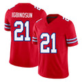 Buffalo #21 Igbinosun Player Football V Neck Short Sleeve Red Jersey Davison For Men Youth Women Gift