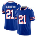 Buffalo #21 Igbinosun Player Football V Neck Short Sleeve Royal Jersey Davison For Men Youth Women Gift