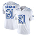 Buffalo #21 Igbinosun Player Football V Neck Short Sleeve White Jersey Davison For Men Youth Women Gift